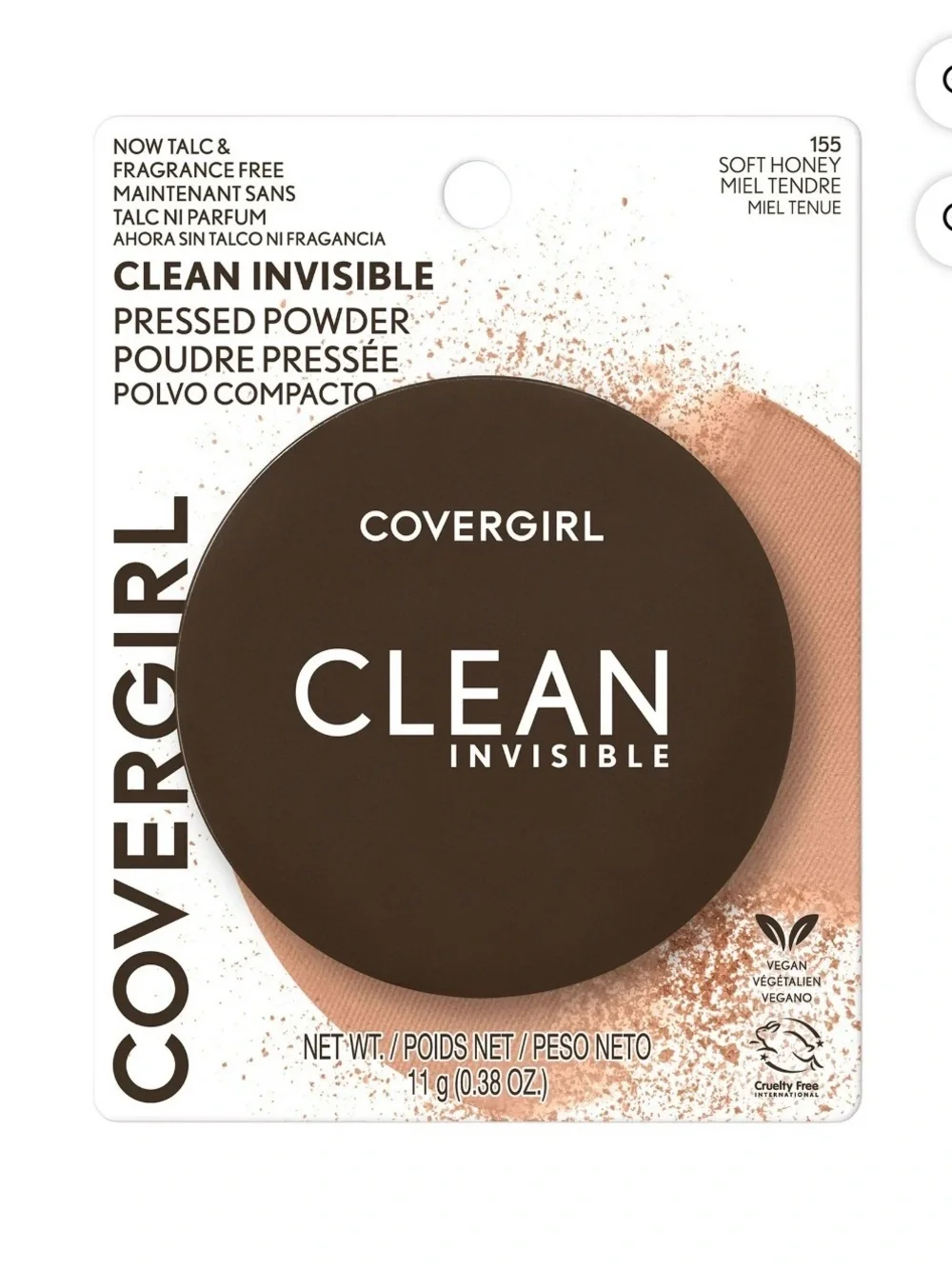 NWT COVERGIRL Clean Invisible Pressed Powder Compact - Color 155 Soft Honey - Picture 2 of 7